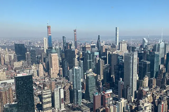 View from Hudson Yards of Billionaires' Row.